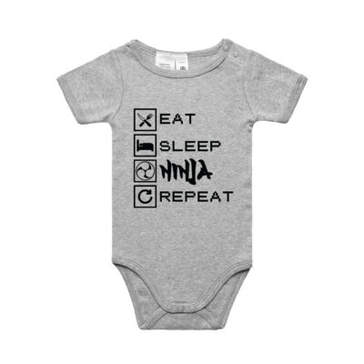 Eat Sleep Ninja Repeat Infant One Piece Thumbnail
