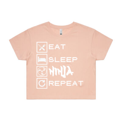 Eat Sleep Ninja Repeat Ladies Crop Thumbnail