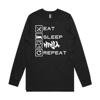 Eat Sleep Ninja Repeat Adult LS Tee Thumbnail